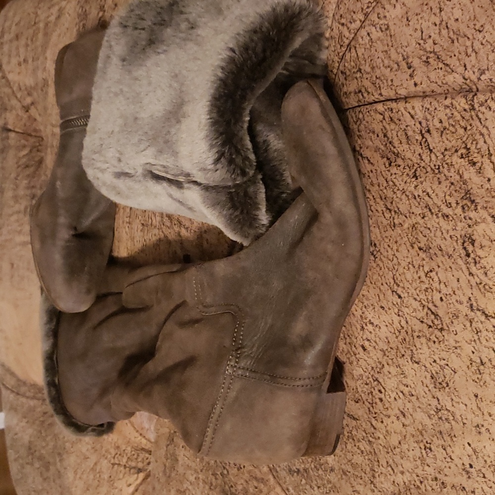 Miu Miu Shearling Suede Boots 36.5 Or 6.5